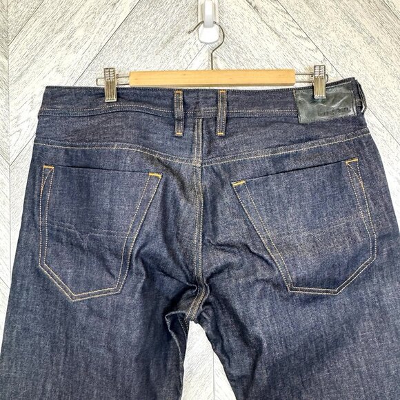 Diesel Jeans Mens 36x34 Turbo Koolter Regular Slim Tapered Raw Button Fly NEW - Picture 7 of 13
